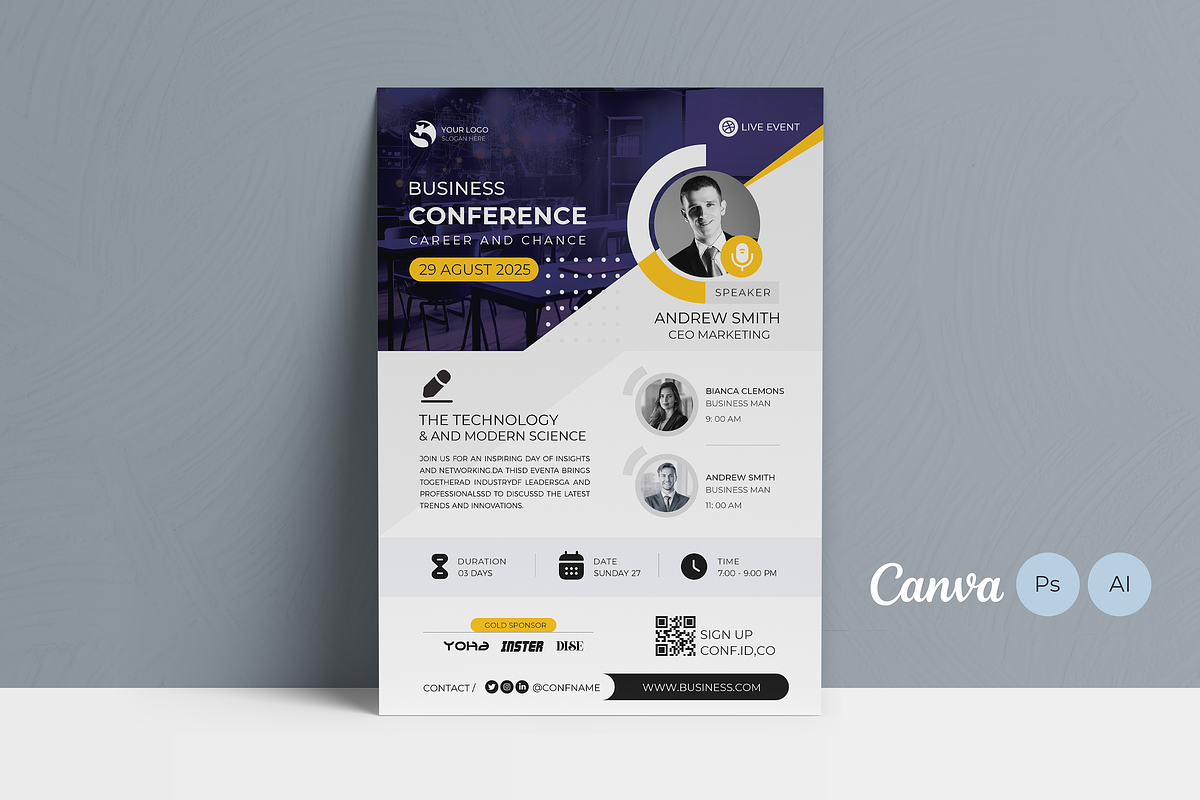 Event - Conference | Canva, a Flyer Template by Template Zone (Photo 1 of 3)