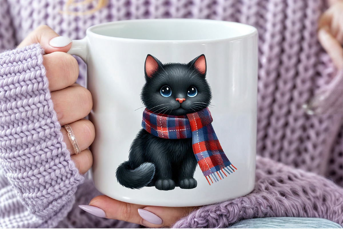 Autumn Black Cat Clipart, an Illustration by Pixels.Craft (Photo 6 of 7)