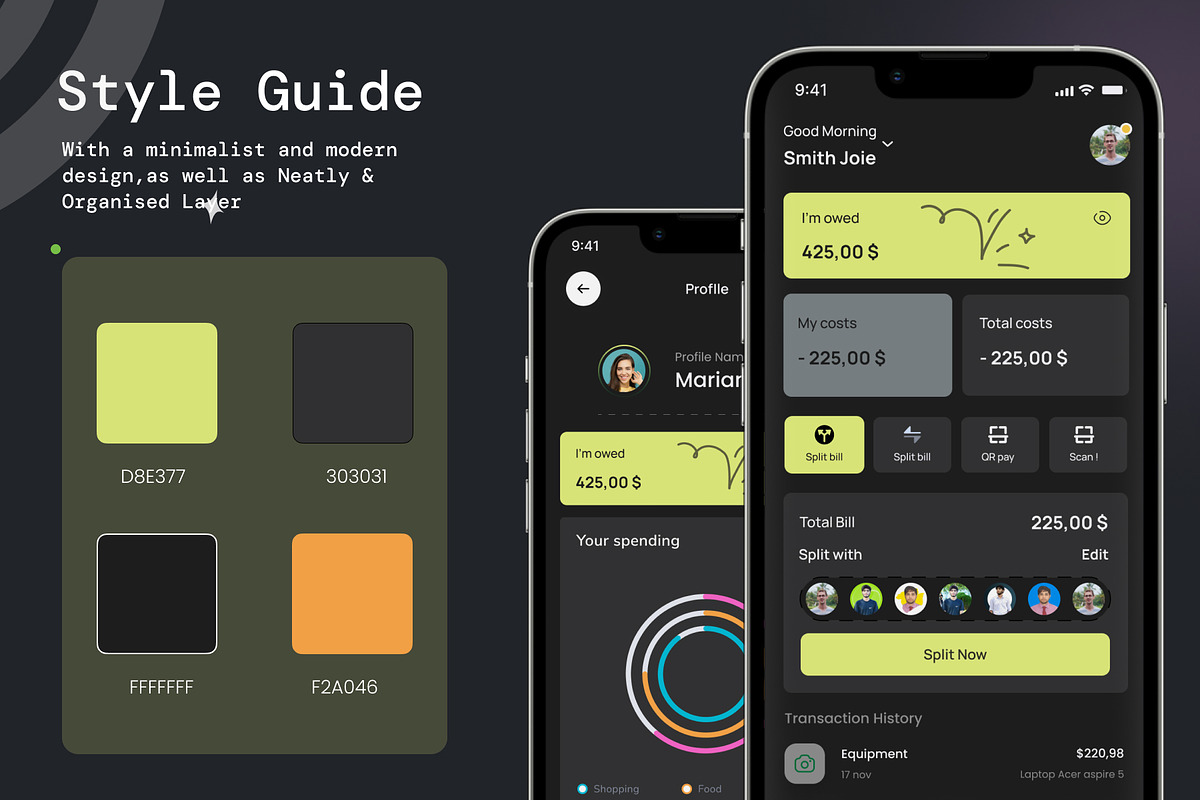 E-wallet UI Kit | Split Bill Mobile, an UI Kit Template by Muhammad_Ahmad (Photo 5 of 6)
