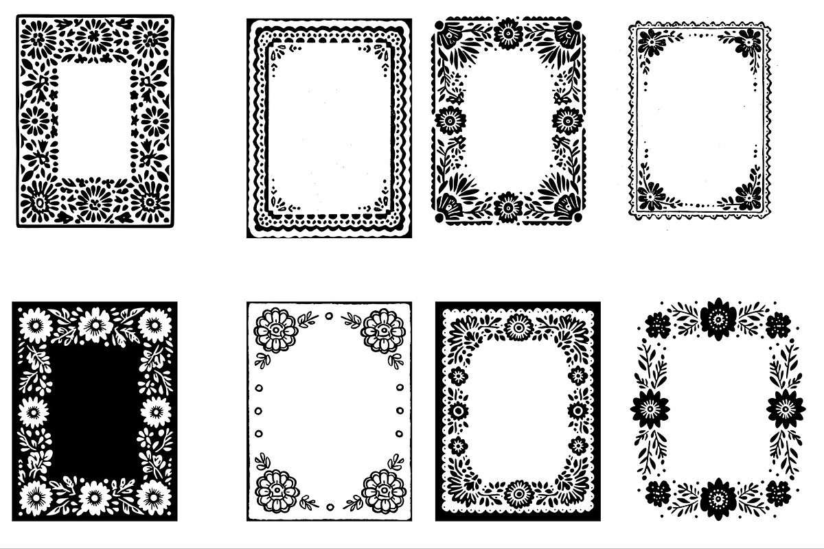 Papel Picado Inspired Doodle Frame, a Background Graphic by Pattern Whimsy (Photo 3 of 3)