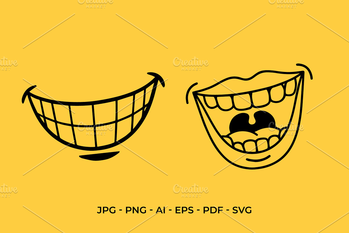 Smiling mouth and teeth illustration, an Object Graphic by nandinigraphics (Photo 2 of 3)