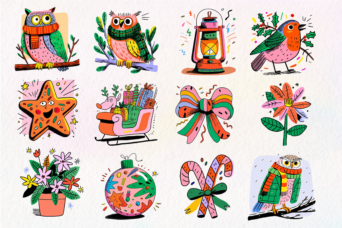 Hand-Drawn Christmas Clipart PNG, an Illustration by Dream Creation (Photo 3 of 5)