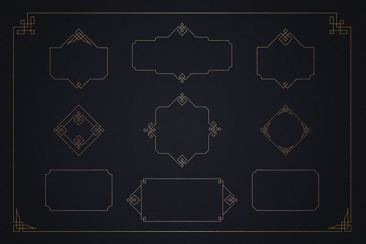 Retro Vector Corner Ornaments, a Decorative Illustration by digiful (Photo 7 of 7)
