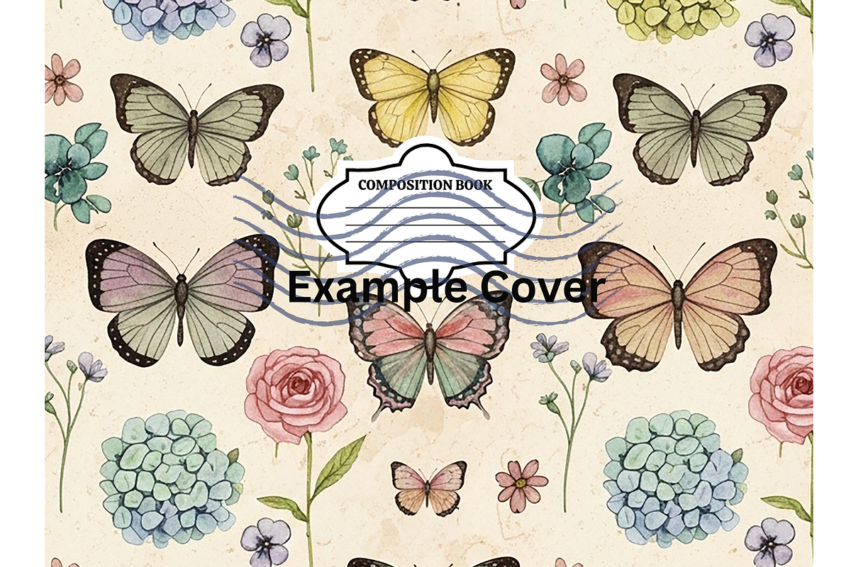 8 Butterfly Wildflowers Comp Covers, a Background Graphic by SmallTownDigital (Photo 4 of 4)