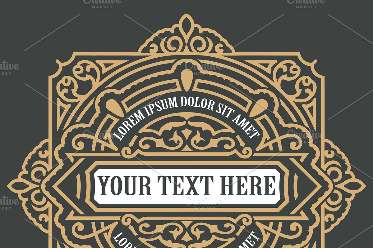 Vintage Ornamental Badges Collection, a Branding & Logo Template by OneVectorStock (Photo 3 of 5)