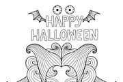 14 Halloween coloring pages, an Animal Illustration by Somjai King (Thumbnail 6 of 15)