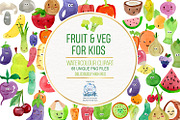 68 Fruit and Veg With Faces Bundle, a Healthcare Illustration by LilyBoo Clipart (Thumbnail 1 of 4)