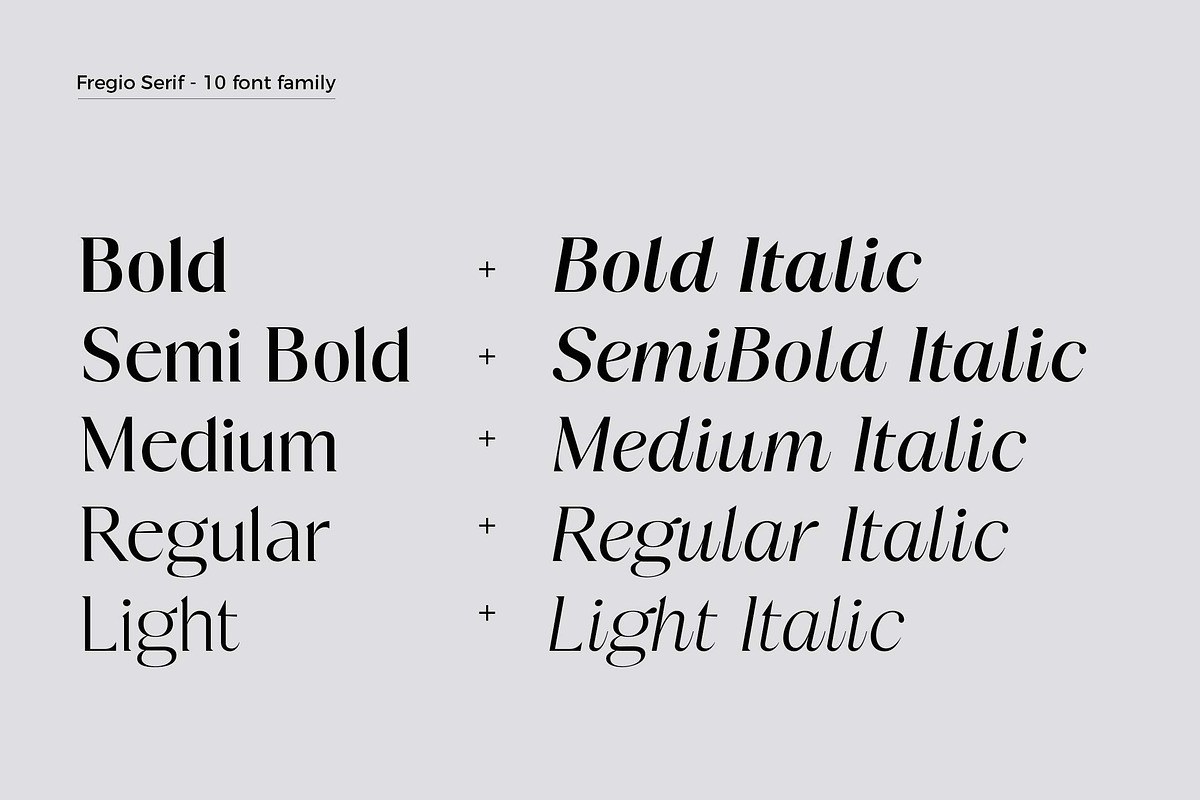 Fregio - Serif Family (10 Fonts), a Serif Font by Dora Typefoundry (Photo 7 of 16)