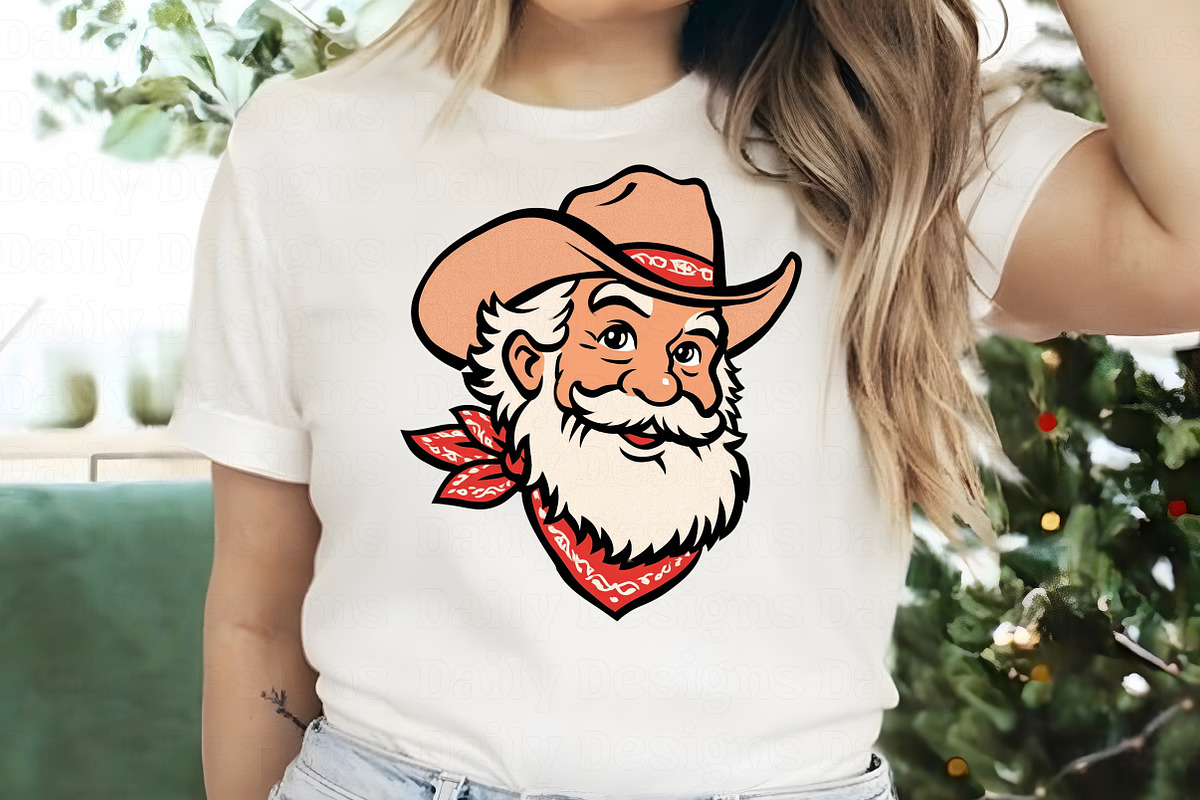 Christmas Western Cowboy Santa Face, an Illustration by Daily.Designs (Photo 3 of 5)