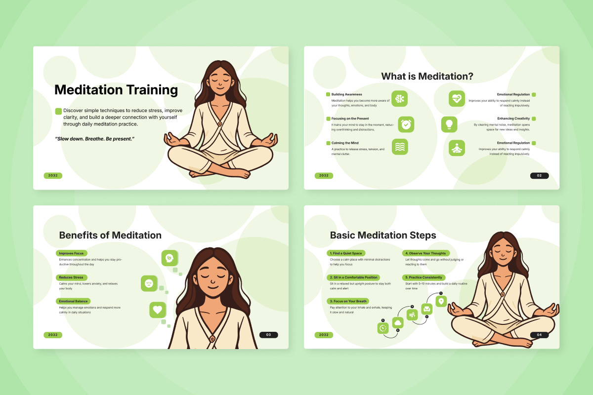 Calm Lifestyle Meditation Infographi, a Healthcare Illustration by trabaskriya (Photo 5 of 5)