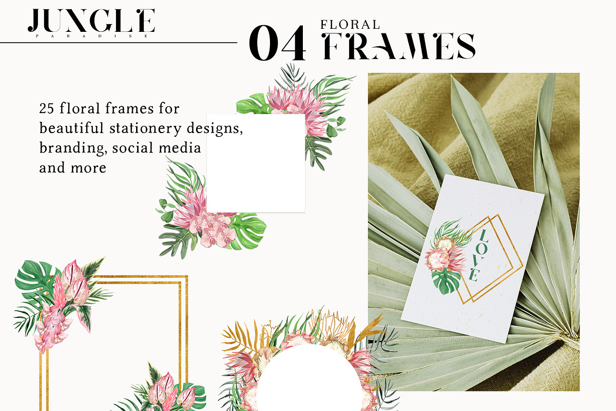 Jungle Paradise Pink Tropical Floral, a Decorative Illustration by Catch the Dream Art (Photo 8 of 17)