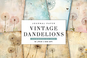 Vintage Dandelions Decorative  Paper, a Background Graphic by BusyDaydesign (Thumbnail 1 of 9)