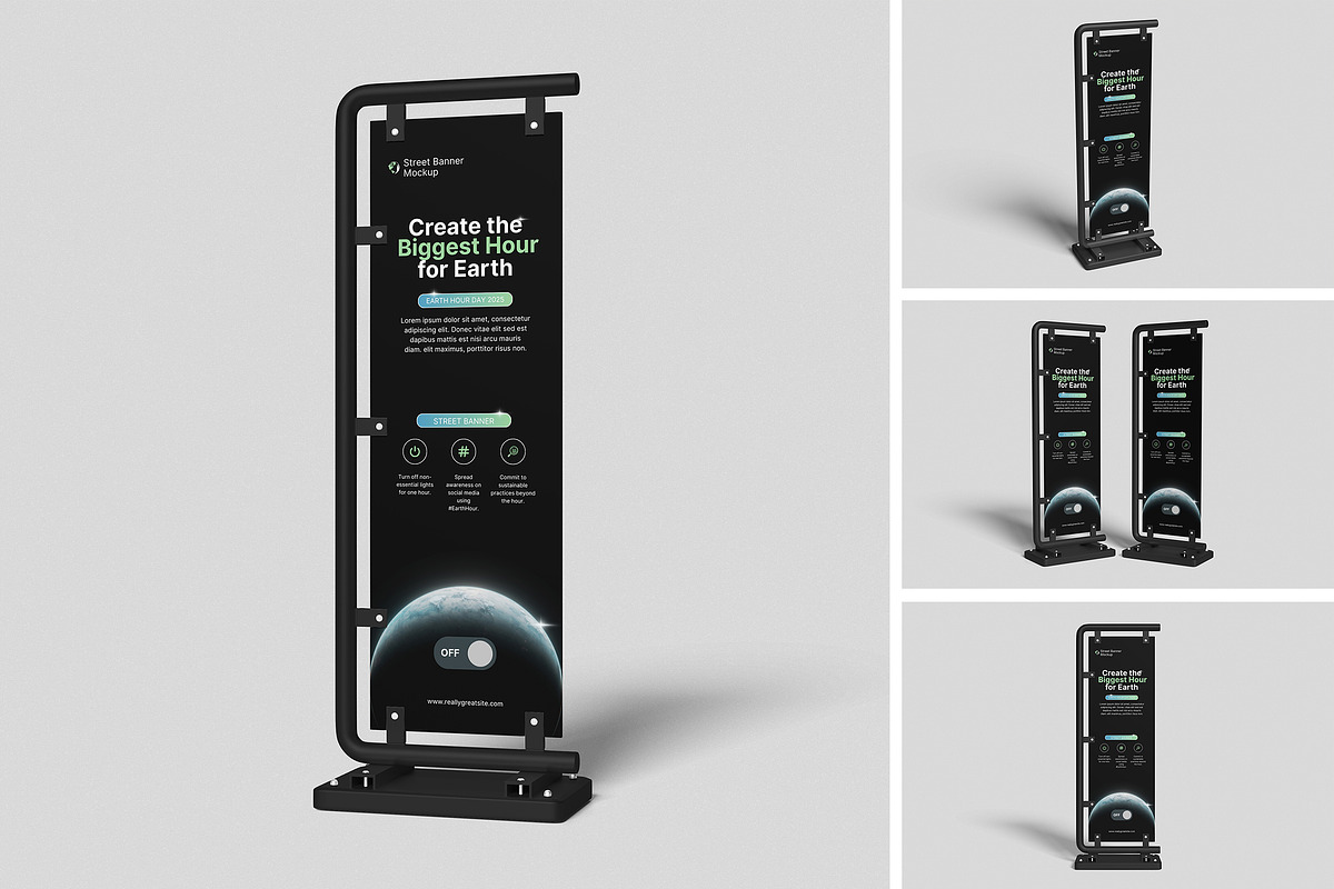 Street Banner Mockup, an Advertising Mockup by swsi-studio (Photo 1 of 5)