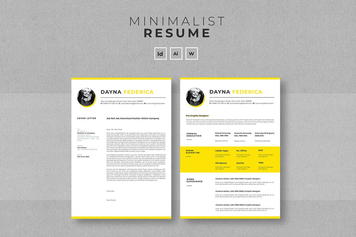 Minimalist Resume/CV, a Resume Template by Ahsanjaya (Photo 1 of 3)
