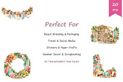 Watercolor Beach Accessories Clipart, a Decorative Illustration by BerryPieArt (Thumbnail 4 of 4)