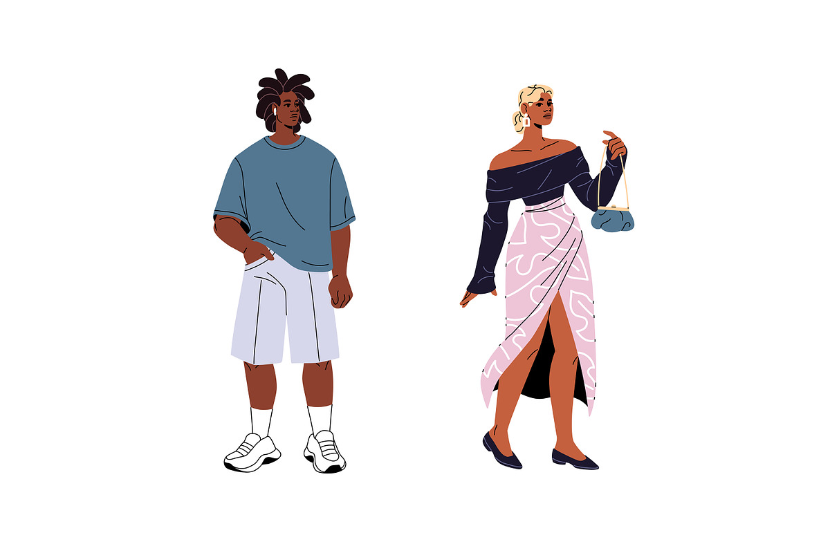 Stylish African American people set, a Person Illustration by PaperTrident (Photo 8 of 9)