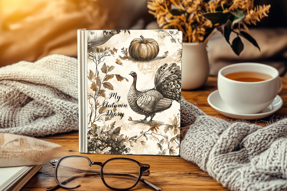 Vintage Harvest Feast Digital Paper, a Background Graphic by Vasmila (Photo 4 of 6)