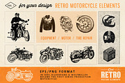 Motorcycle Retro Set, an Illustration by Retro Machine (Thumbnail 2 of 6)