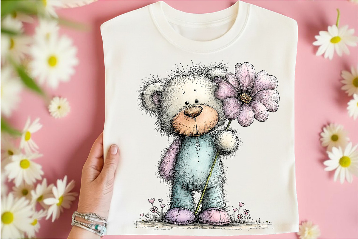 Whimsical Spring Teddy Bear Clipart, an Illustration by Libby Wishes (Photo 3 of 8)