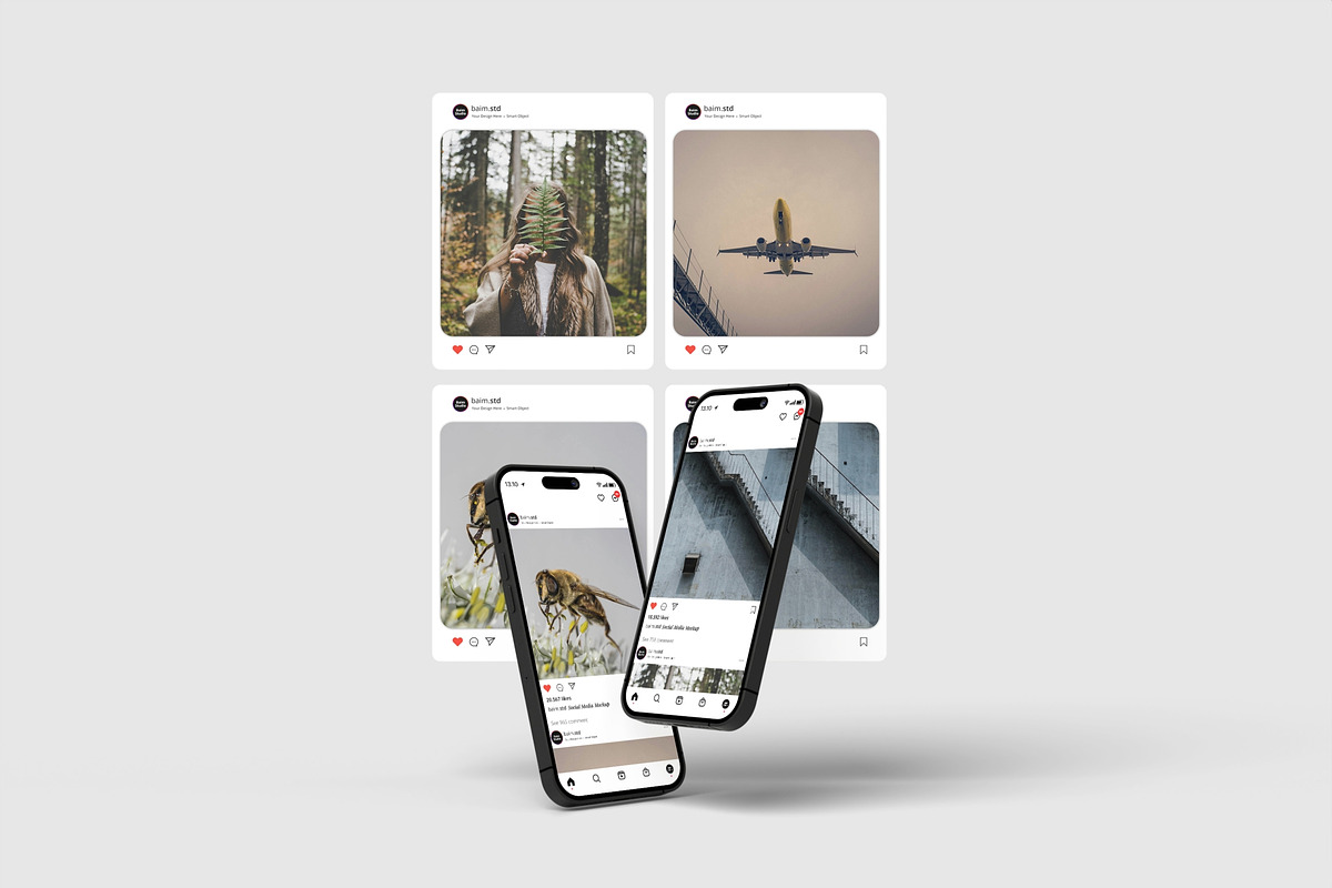 Social Media Mockup, an Advertising Mockup by baim_std