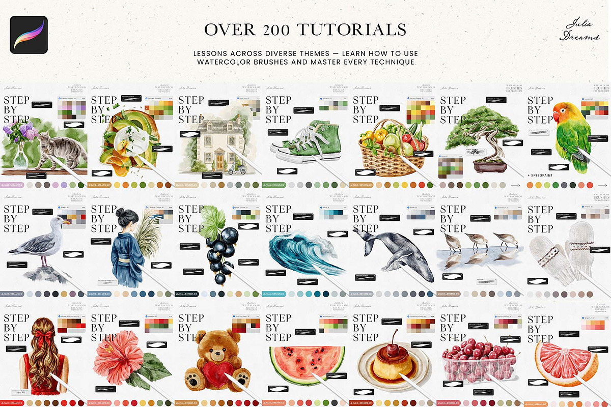 Step By Step Tutorial Bundle, a Brush Add-On by Julia Dreams (Photo 7 of 7)