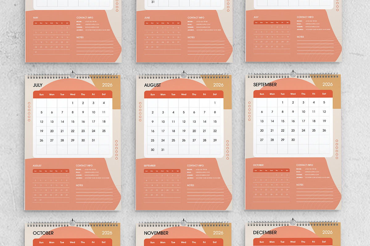 Minimal 2026 Wall Calendar Template preview 3