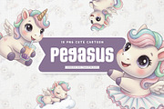 Little Pegasus Cute Cartoon, an Animal Illustration by Gohsantosa (Thumbnail 1 of 4)