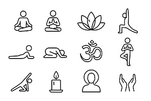 Yoga and mindfulness symbols, an Illustration by ZinetroN