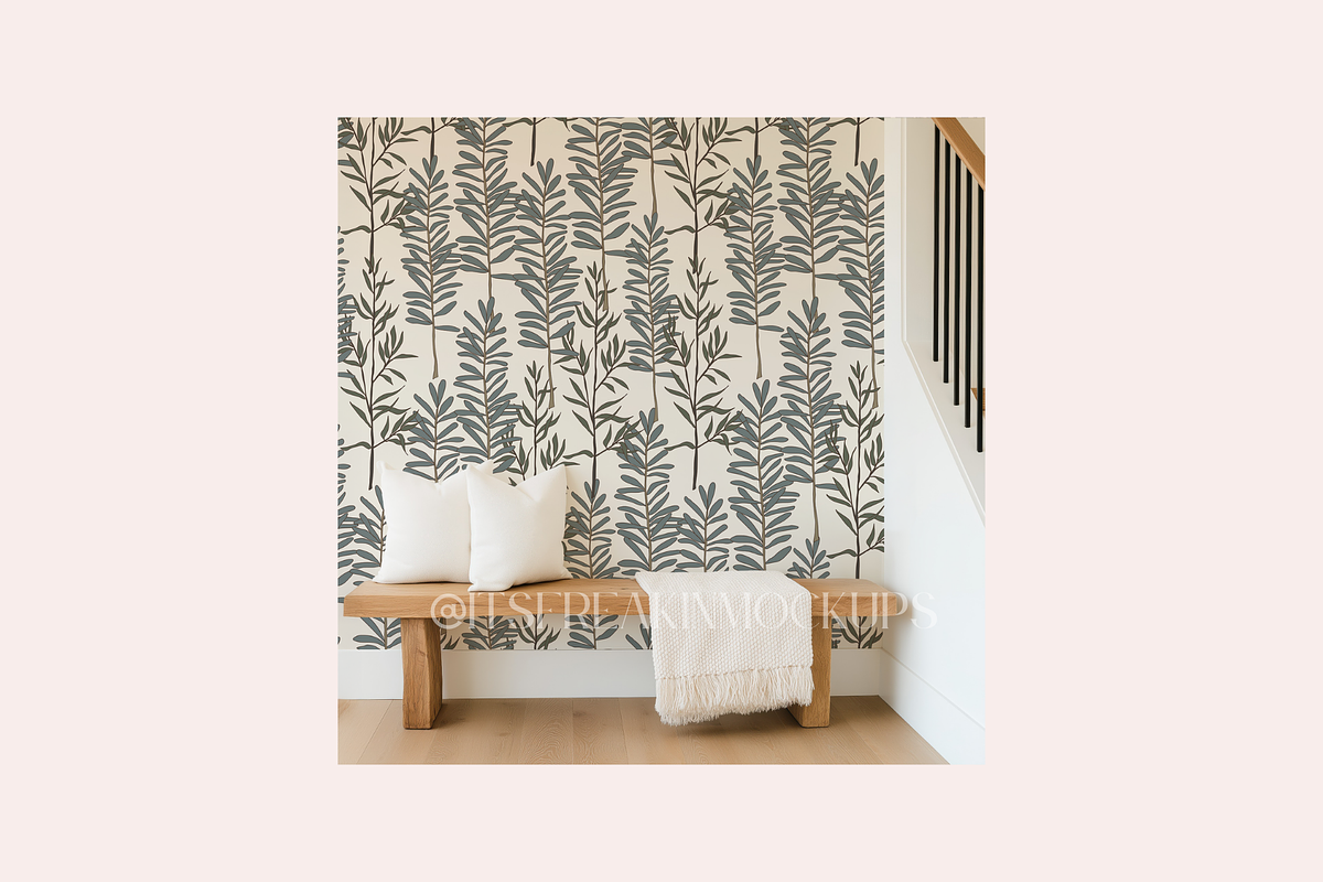 PSD Entryway Wallpaper Mockup, a Household Mockup by ItsFreakinMockups (Photo 3 of 4)