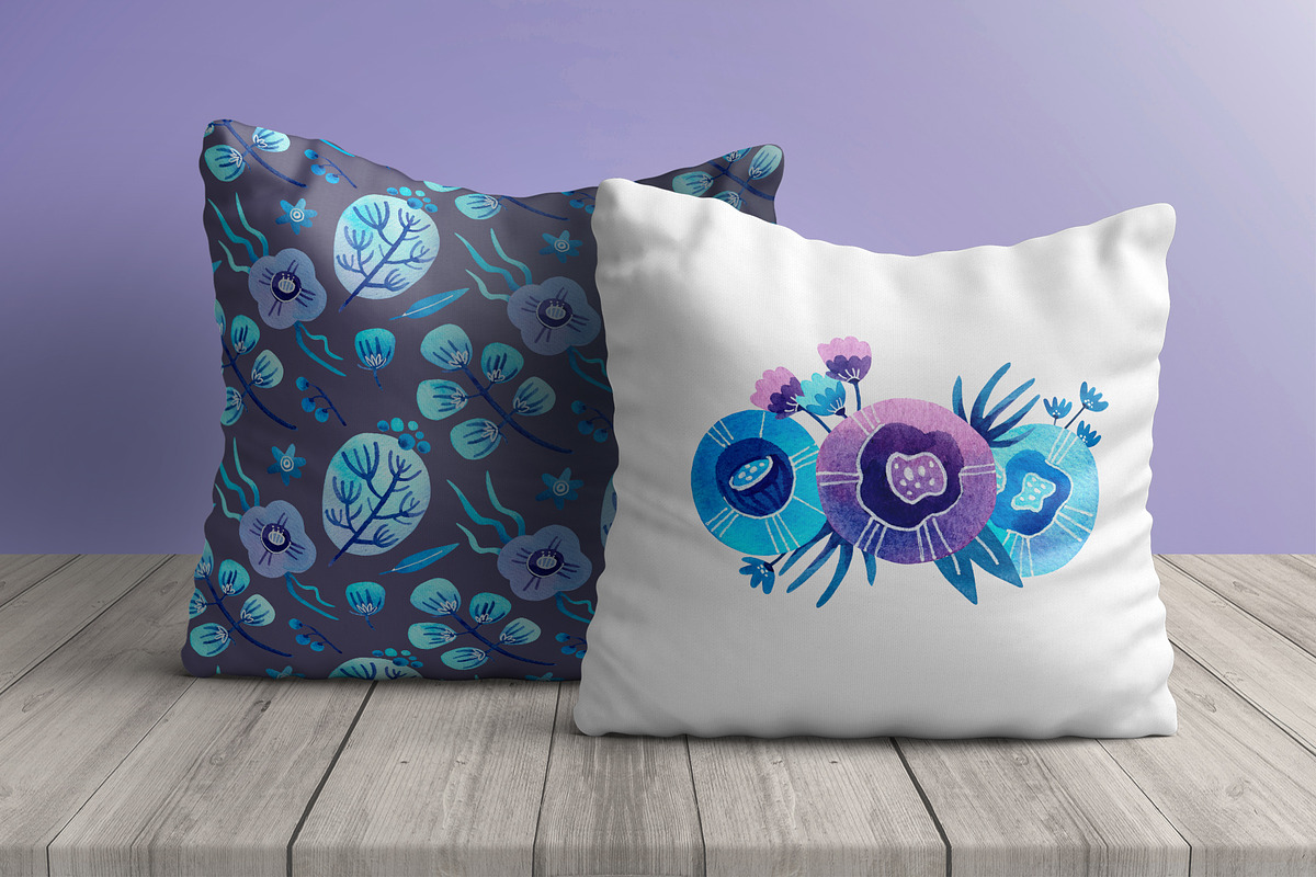 Abstract Flowers Watercolor set, an Illustration by Ekaterina Goncharova (Photo 11 of 12)