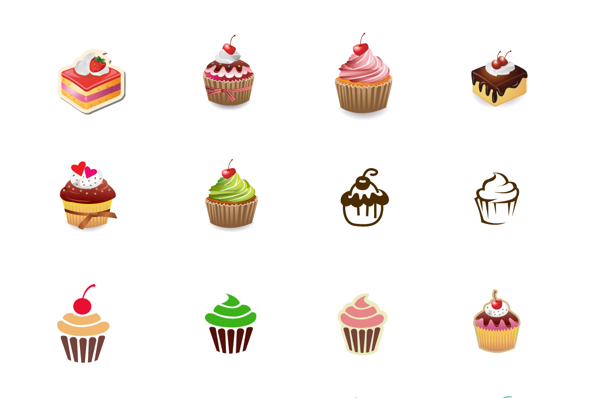 Pastry and Cupcakes Vector preview 2