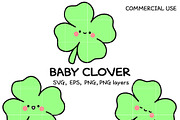 Cute Baby Clover SVG Bundle, an Illustration by TheHitShop (Thumbnail 1 of 10)