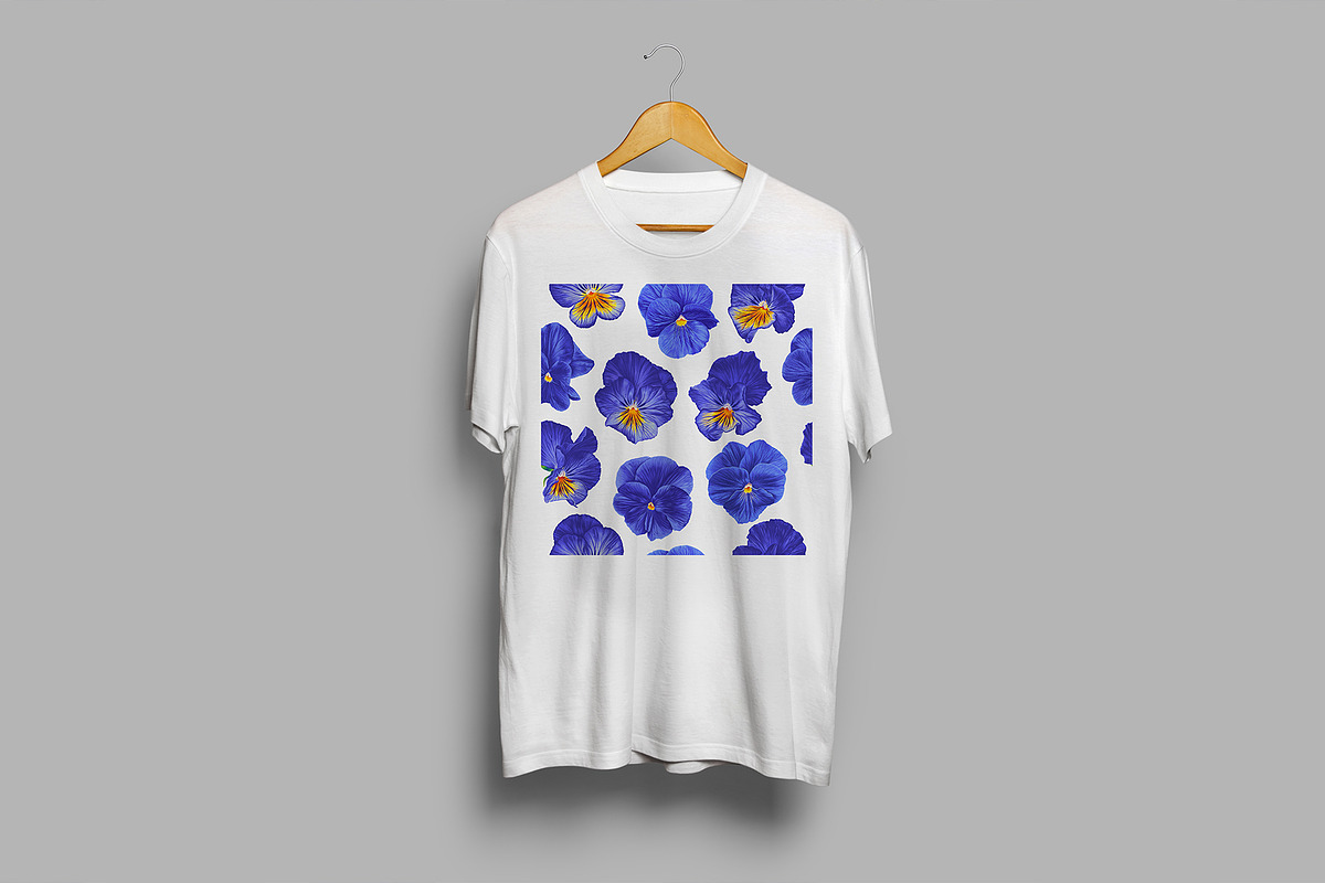 Blue Pansies Seamless Pattern, a Pattern Graphic by MarynaPetrovska (Photo 8 of 11)