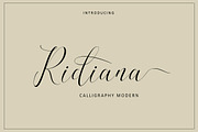 Ridiana, a Script Font by Rhydan Studio (Thumbnail 1 of 7)