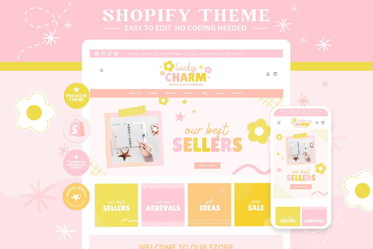 Bright Shopify Theme for Creatives, a Shopify Template by Sparkle & Speckle (Photo 1 of 10)