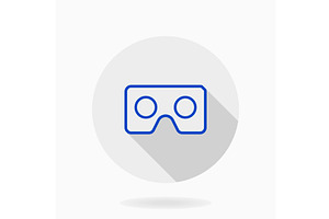 Fine Flat Icon With VR Logo, an Outline Icon by FineArtStudio