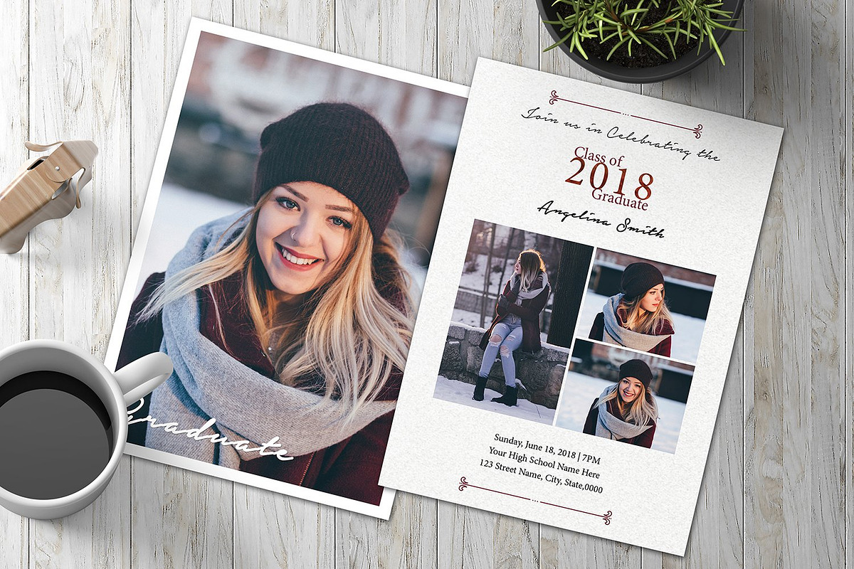 Graduation Announcement Card, a Card Template by retrographix (Photo 2 of 2)