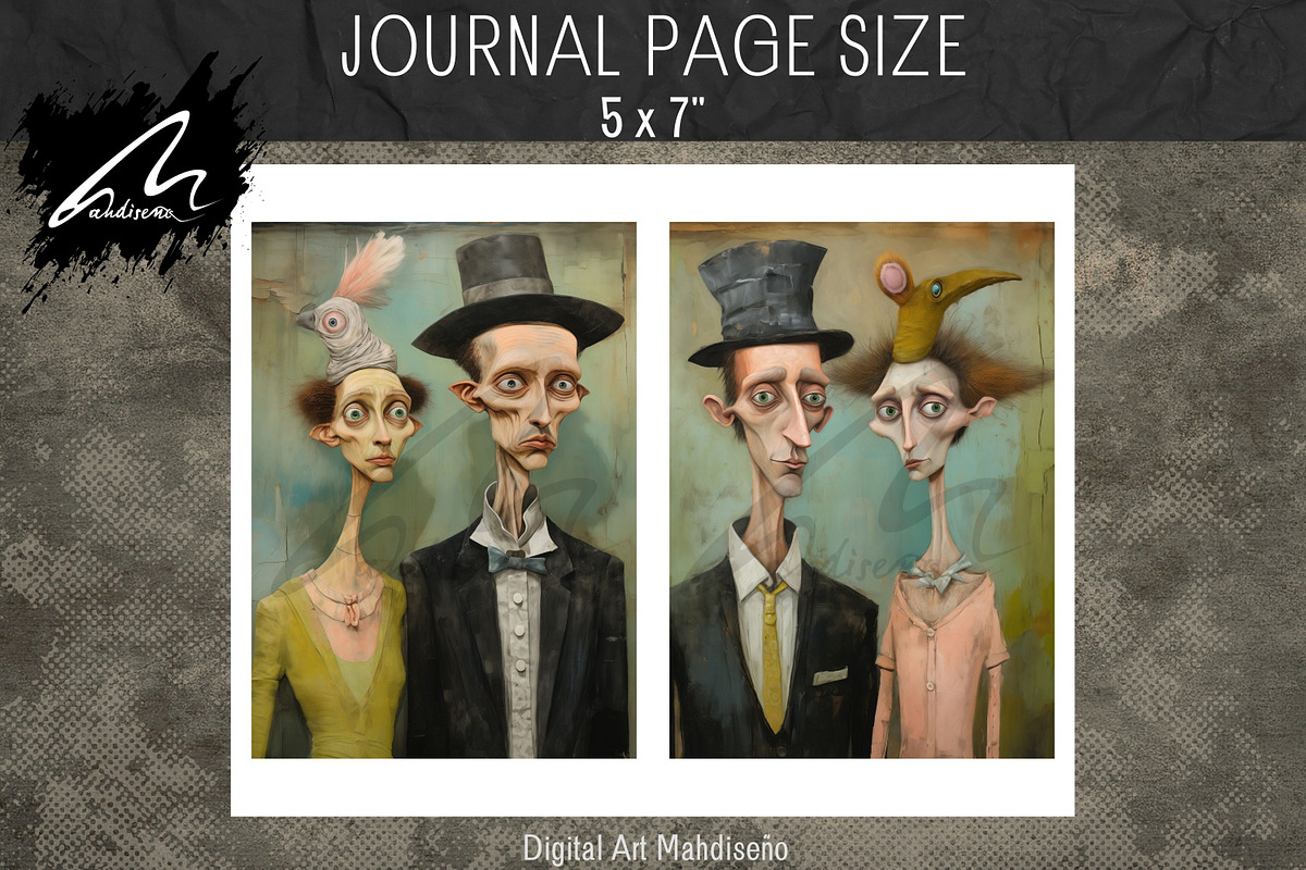 Odd Whimsical Couple, Quirky Collage, a Person Illustration by Digital Art Mahdiseño (Photo 7 of 9)