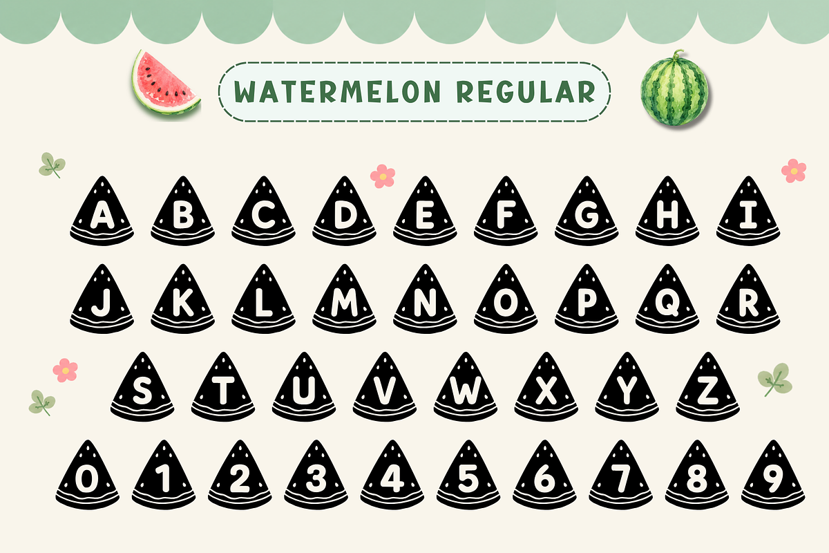 Watermelon Decorative Font Duo, a Symbol Font by AnningArts (Photo 5 of 6)