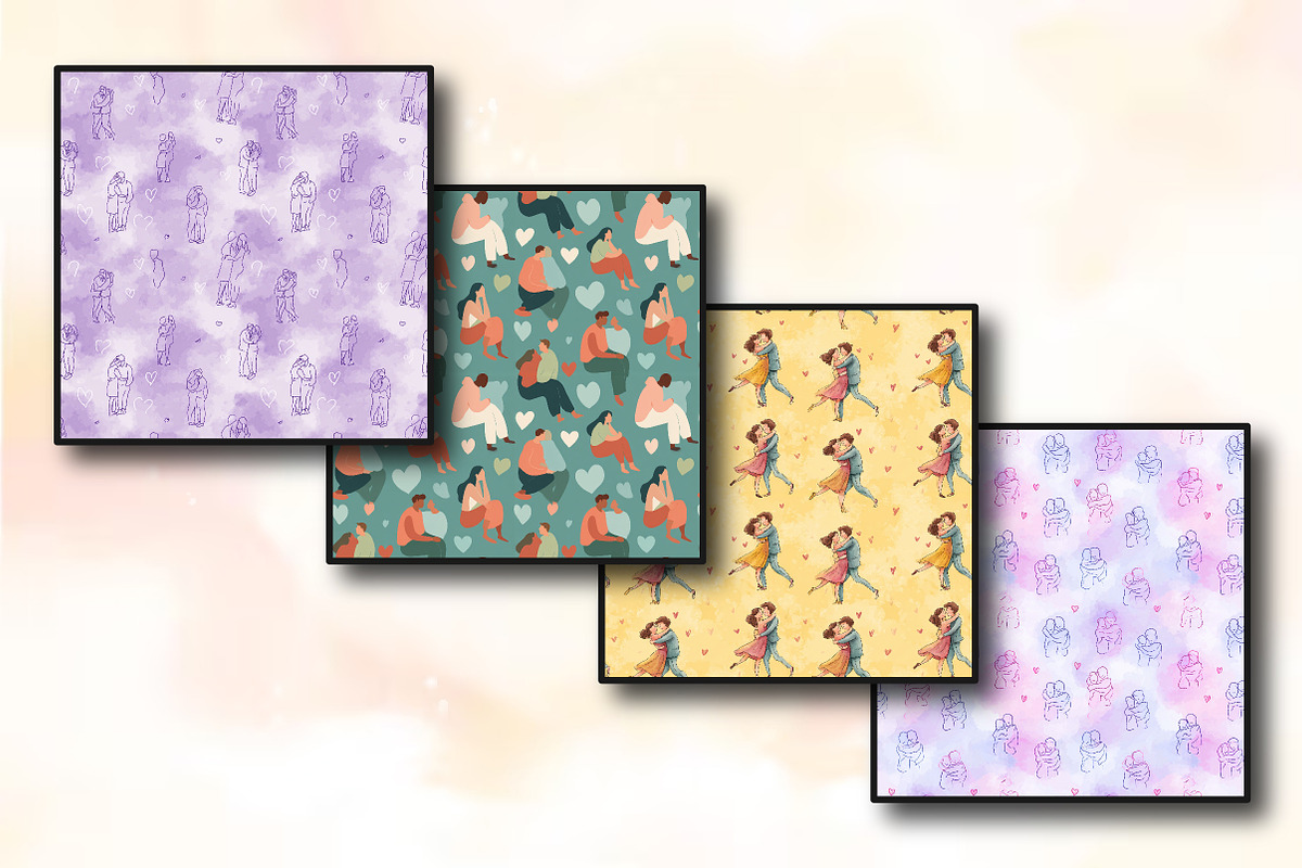 Adorable Couples Icons Seamless Patt, an Illustration by RobertsArt (Photo 4 of 5)