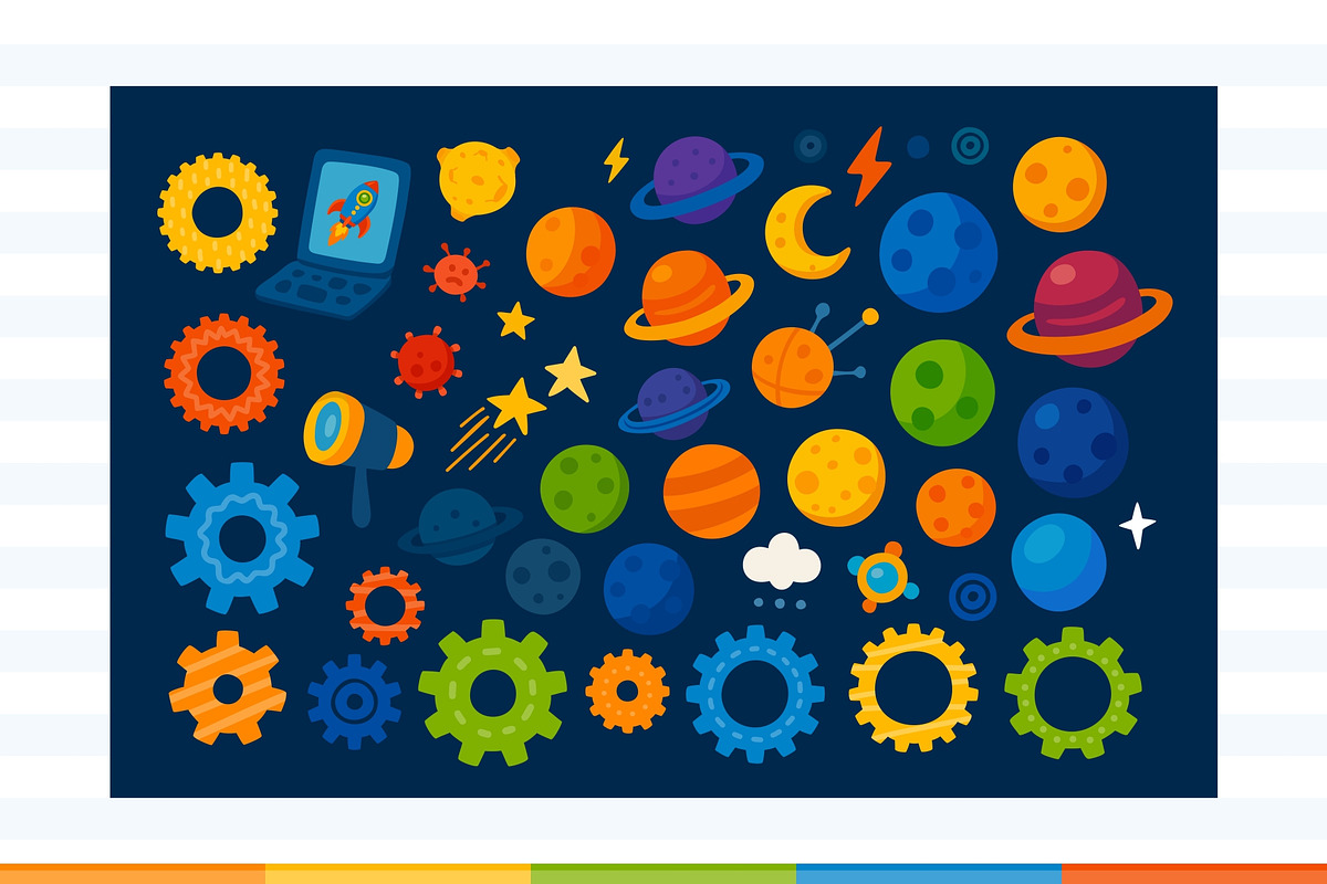 Robots and space. Vector pattern, a Pattern Graphic by LartGraphics (Photo 11 of 12)