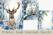 Woodland Winter Junk Journal Pages., a Seasonal Illustration by GalaDesign03 (Thumbnail 3 of 7)