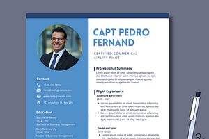 Airline Pilot Resume Template canva