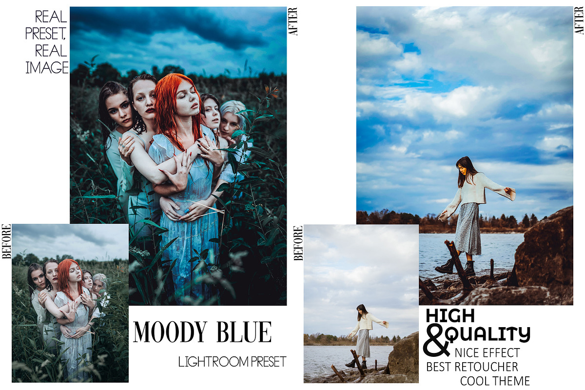 16 Moody Blue Lightroom Presets, a Preset Add-On by Hue Palettte Studio (Photo 3 of 9)