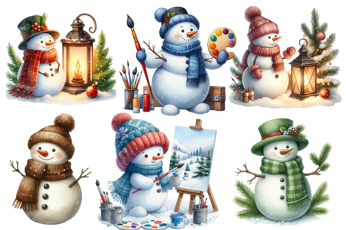 Snowman Winter Clipart, an Illustration by Designworld (Photo 4 of 6)
