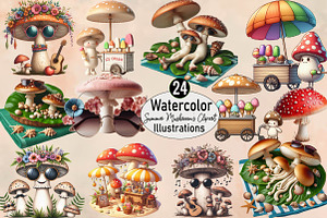 Summer Mushroom's Sublimation Clip, an Illustration by SVGArt