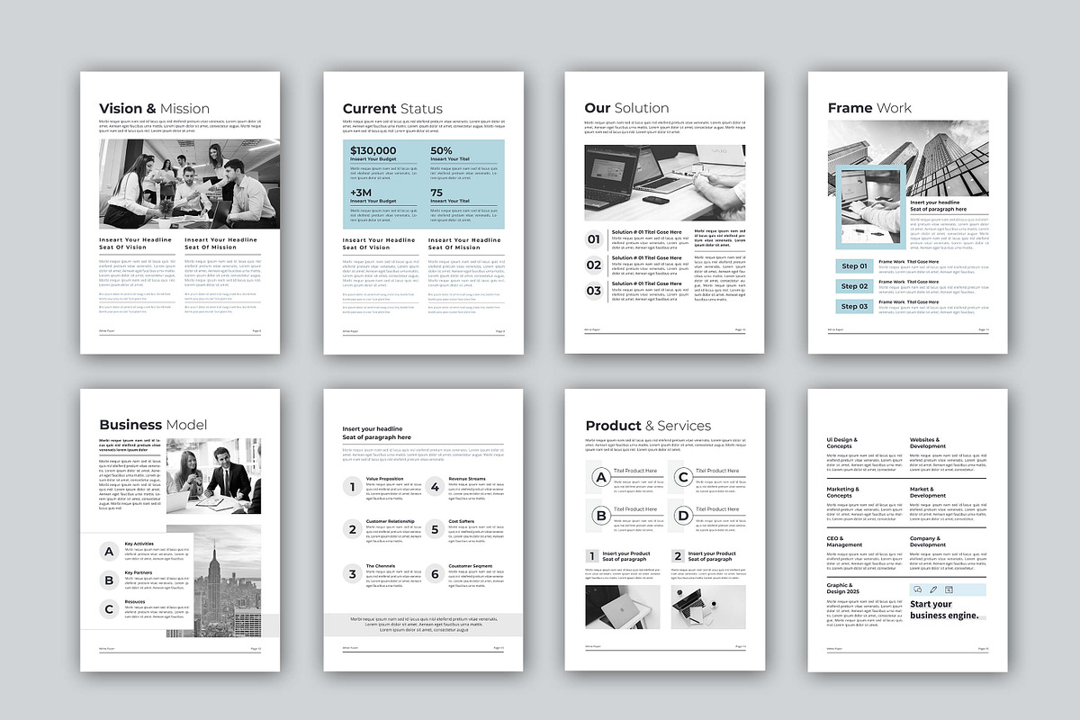 White Paper | MS Word & Canva, a Brochure Template by obayes (Photo 3 of 17)