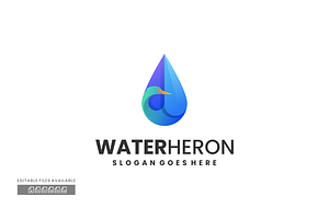 Water Heron Gradient Colorful Logo, a Branding & Logo Template by ivan_artnivora