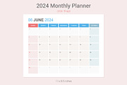 2024 Simple Calendar [Sunday], a Stationery Template by WORAKAMON Design Studio (Thumbnail 6 of 7)