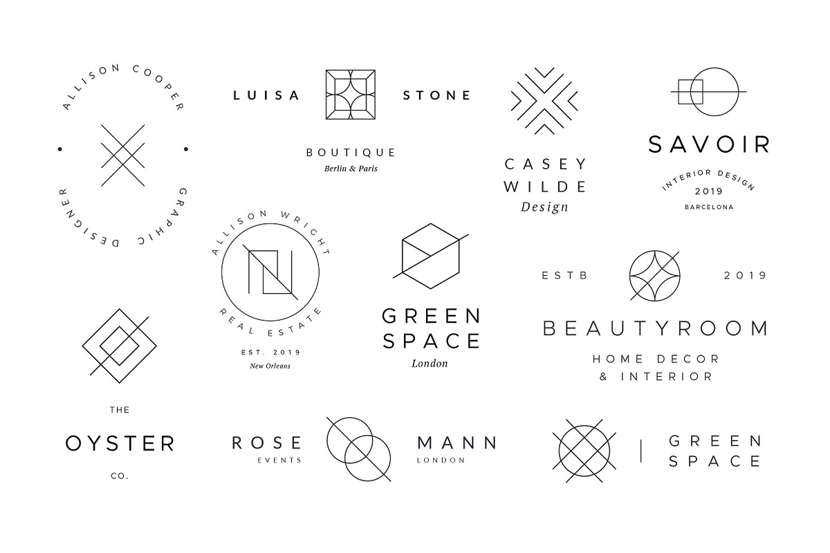 Bundle - Minimal Geometric Logos, a Branding & Logo Template by Davide ...